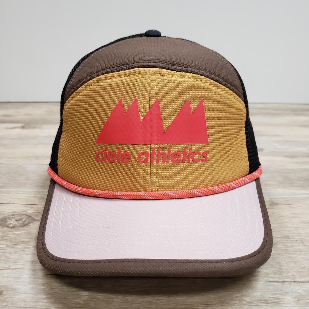 Ciele Athletics Hat Cap Strap Back Brown Pink COOLwick Mesh Trucker One Size Adj